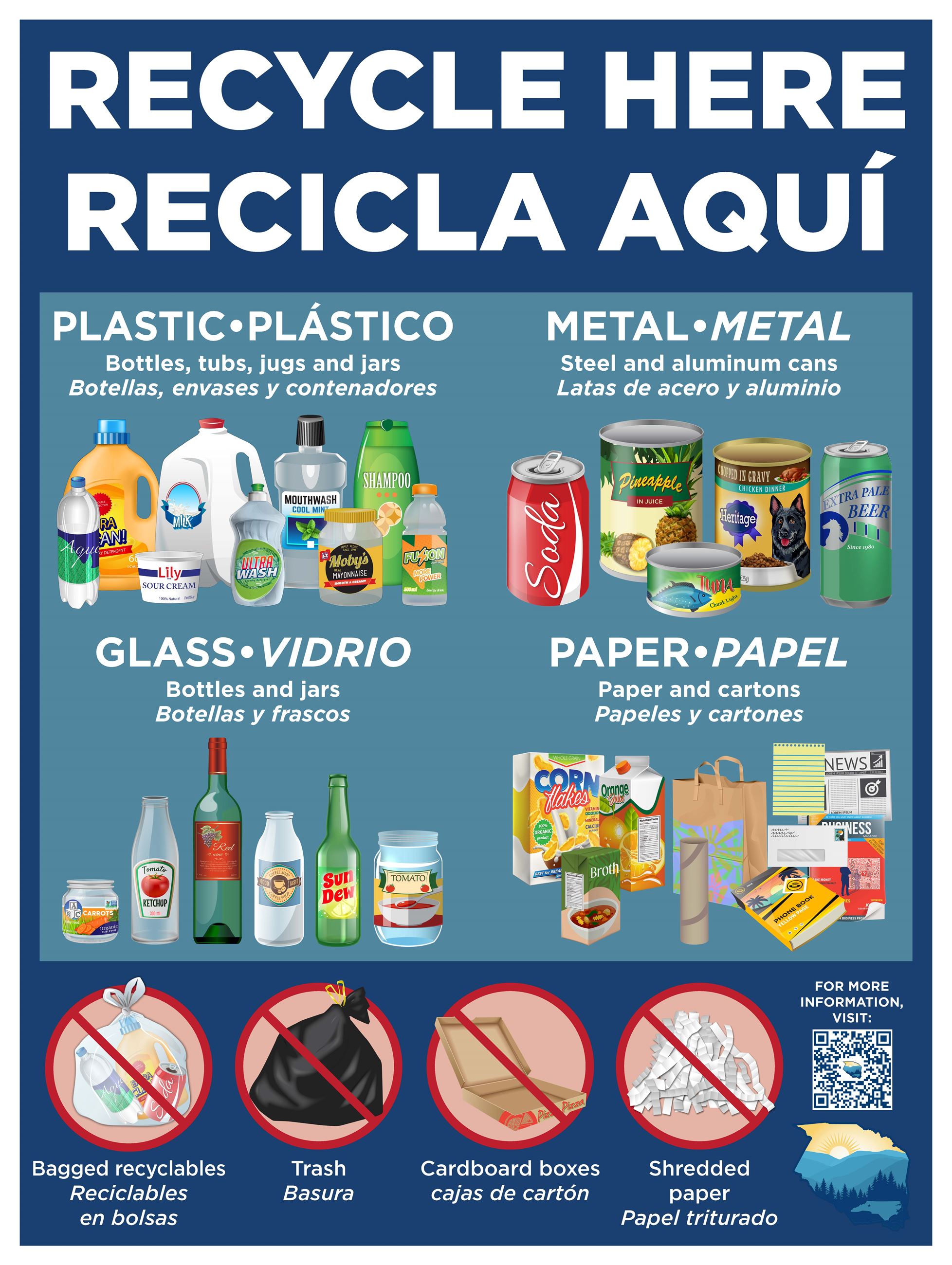 Convenience Center Sign Bilingual Recycle Sign