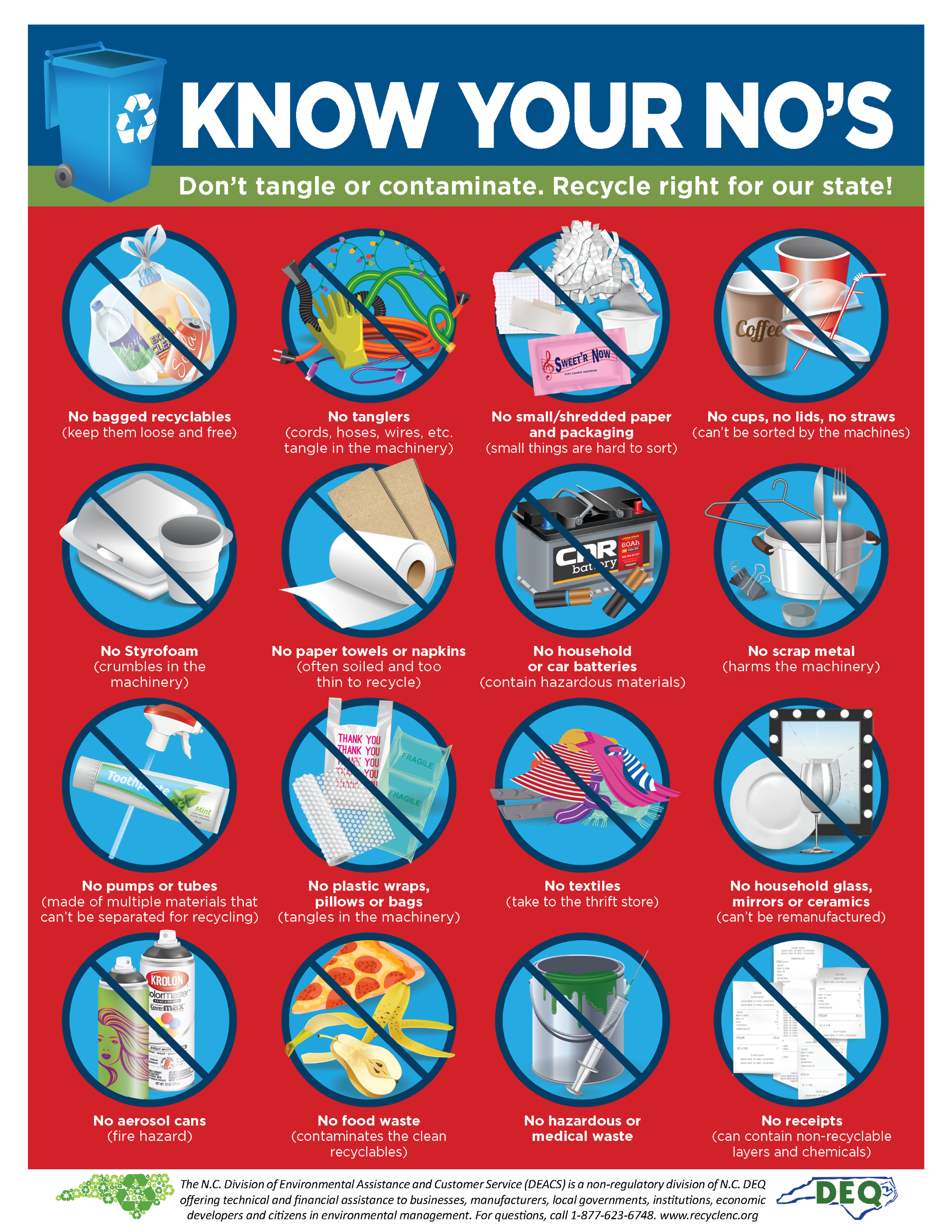 Items that cannot be recycled