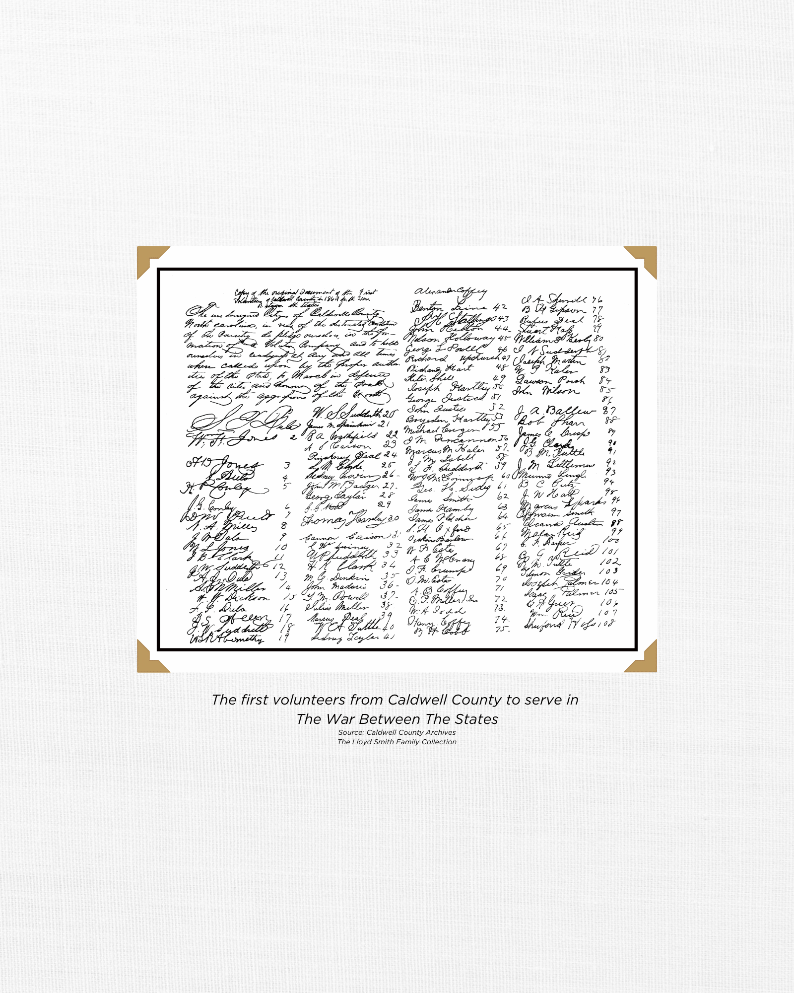 The first volunteers to serve in the War Between the States