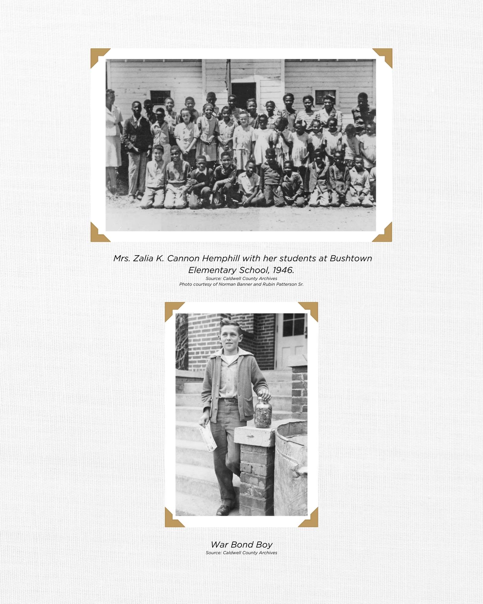 Collage Bushtown Elementary and War Bond Boy