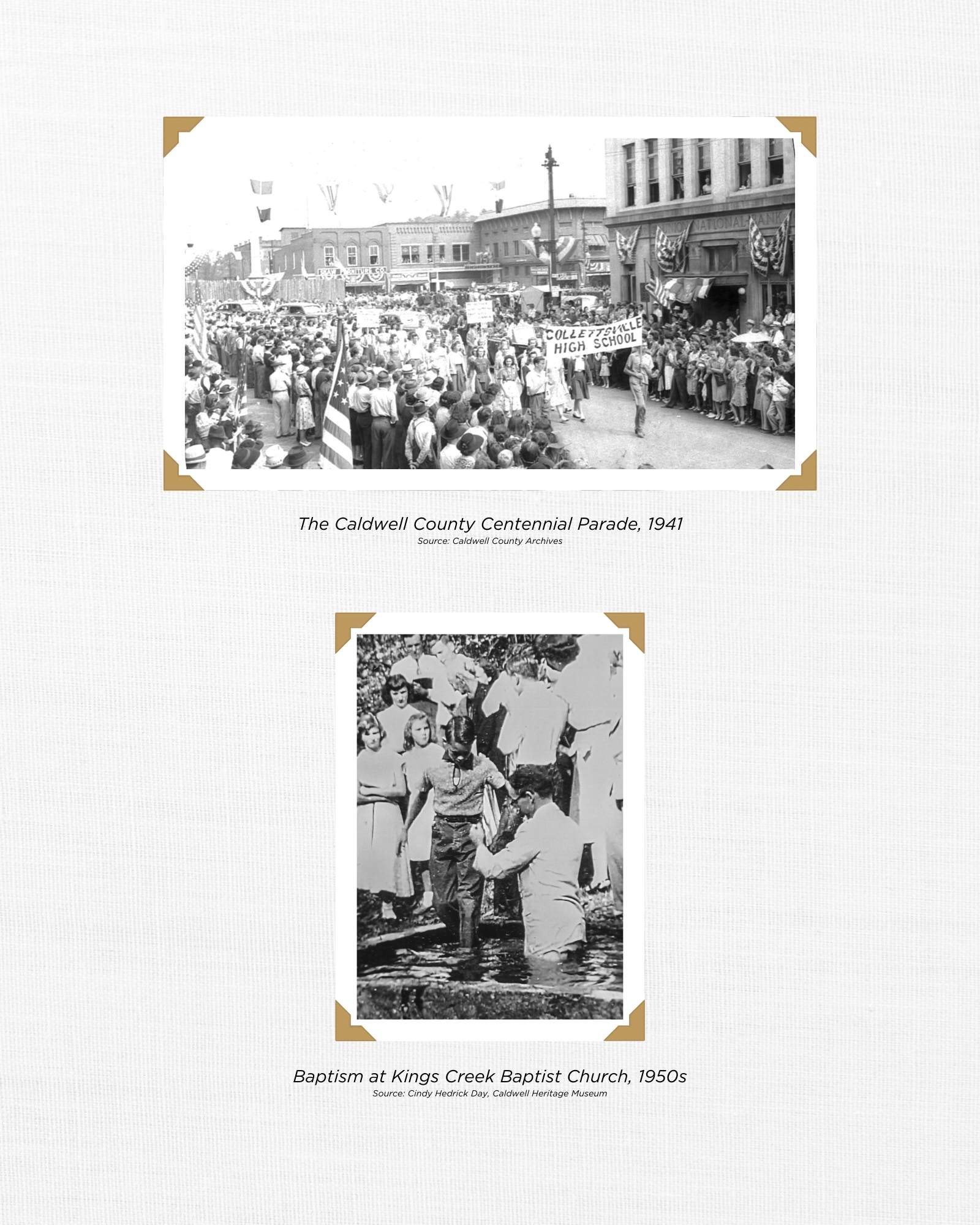 Collage Centenial Parade and Baptism