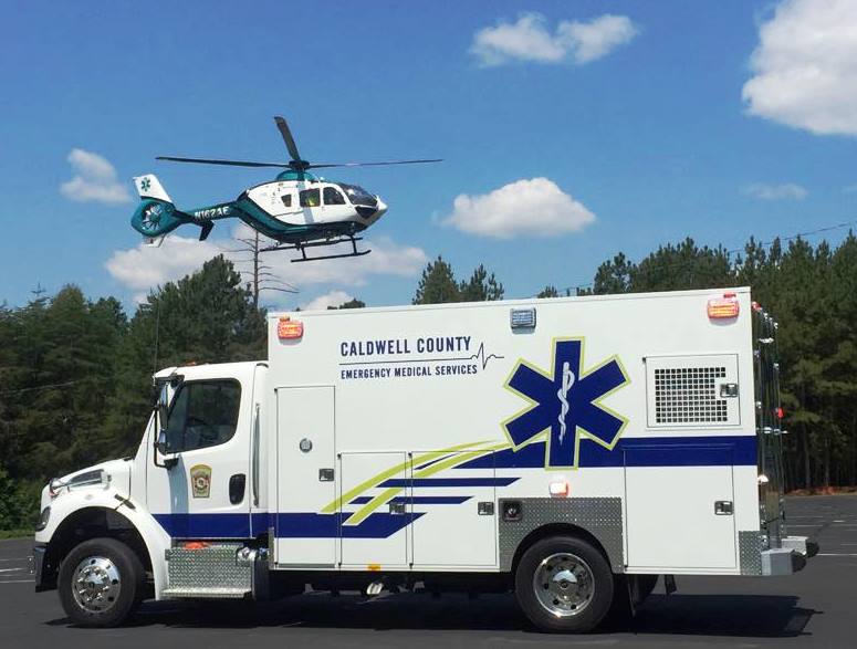 Helicopter and CCEMS Ambulance